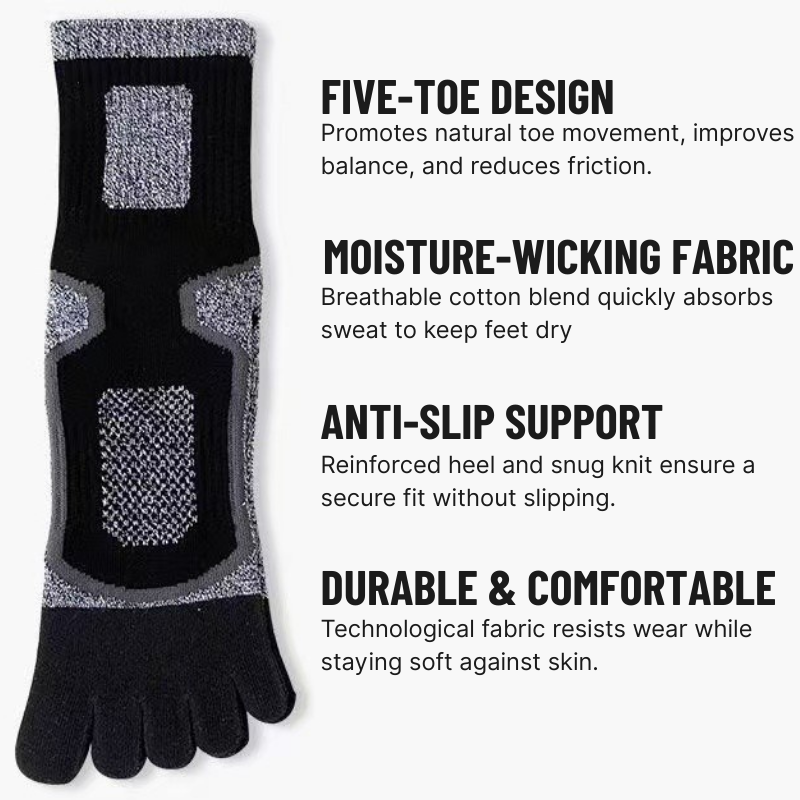 PerformX Toe Socks 2 Pack - Black