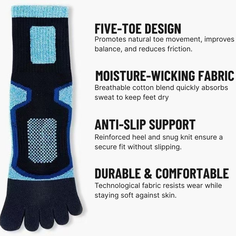 PerformX Toe Socks 2 Pack - Blue