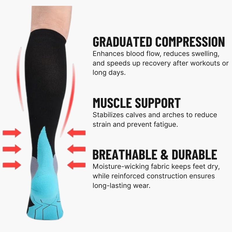 PerformX Compression Socks 2 Pack - Sapphire Blue