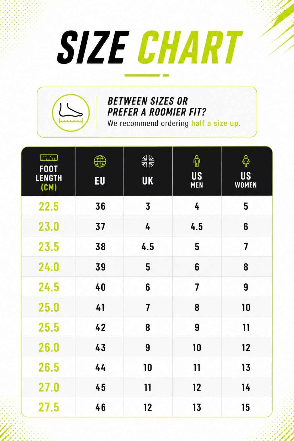 Size chart