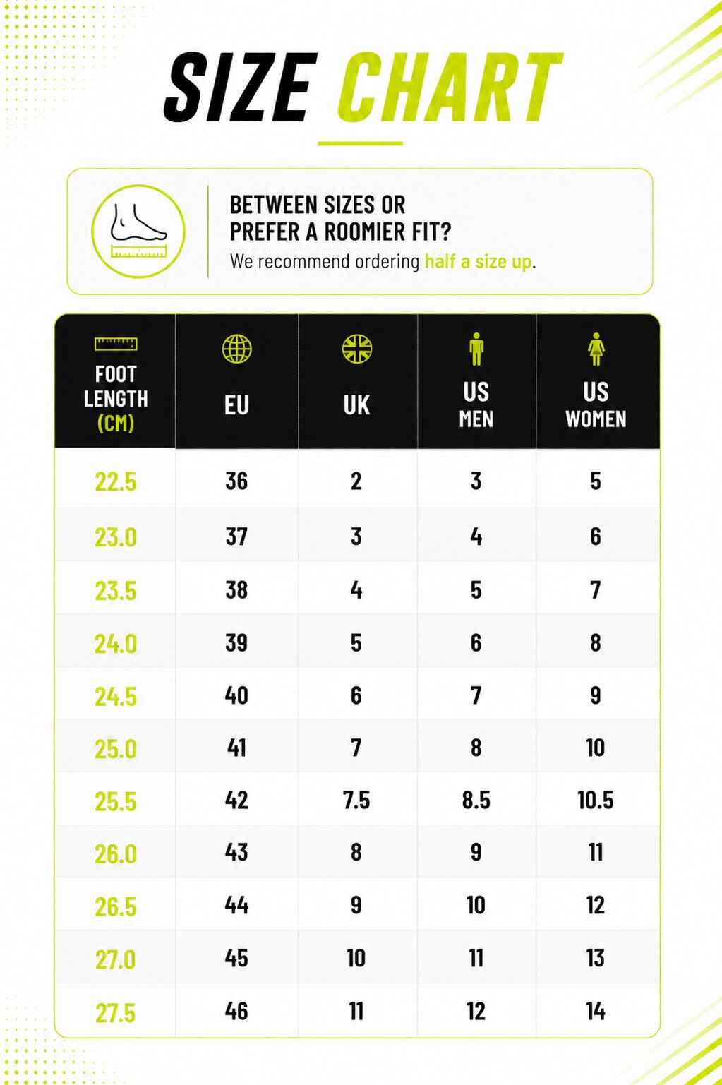 Size chart